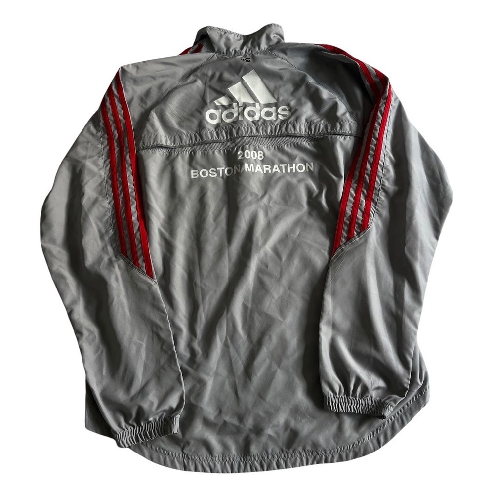 HTF Adidas Boston Athletic Association 112th Marathon Jacket 2008 Grey Medium